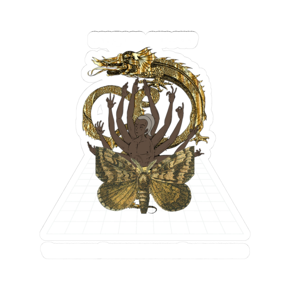 Dragon, Moth Goddess Kiss-Cut Sticker